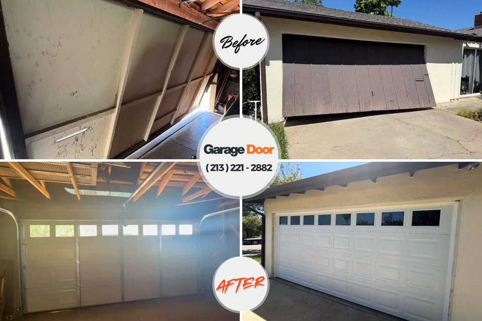 Before and after: garage door repair Silver City, NM